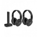TREVI Pack 2 Auricular Casco TV FRS1580 Tw Negro 2.4 Ghz Clavija  Optica y 3.5MM