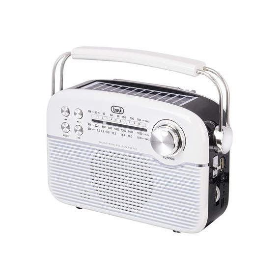 TREVI Radio Retro con Panel Solar/ Radio/usb/aux/bt Ra 7F50 Bt Blanco