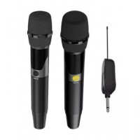 HIFUTURE Pack 2 Microfonos Inalambricos Recargables WM100 Negro