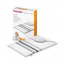 BEURER Almohadilla Electrica de Calor Hk 25 40 X 30CM con Funda de Algodon Blanca Rayas