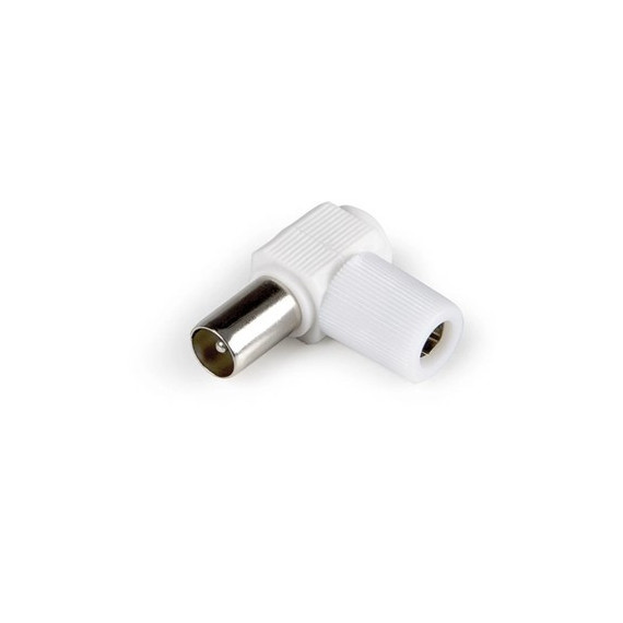 FONESTAR Conector TV Acodado Macho Plastico Blanco S-127
