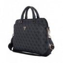 GUESS Funda Maletin para Portatil 13"-15"4G Zipper Negra con Logo