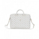 GUESS Funda Maletin para Portatil 13"-16" Peony Zipper Blanca con Logo
