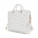 GUESS Funda Maletin para Portatil 13"-16" Peony Zipper Blanca con Logo