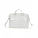 GUESS Funda Maletin para Portatil 13"-16" Peony Zipper Blanca con Logo