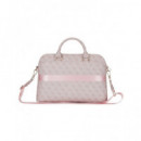 GUESS Funda Maletin para Portatil 13"-15"4G Zipper Rosa con Logo