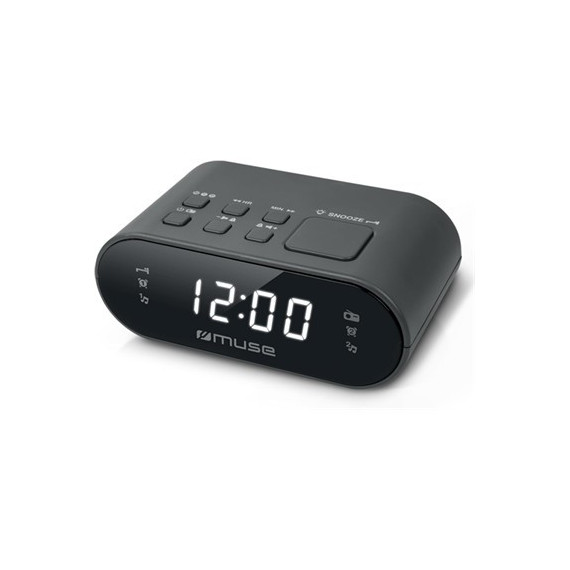MUSE Radio Reloj Digital Pll M10CR Negro con Alarma Dual