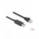 DELOCK Cable Red USB a a RJ45 RS232 1MTR Negro 64160