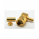 EUROCONNEX Conector Sma/m para Crimpar Cable RG-174U Acodado Dorado 3691