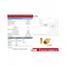 EUROCONNEX Conector Sma/m para Crimpar Cable RG-174U Dorado 3884