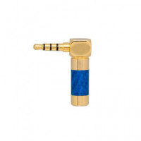Clavija Jack 3.5MM 4 Pin Macho Dorada Azul Acodada para Soldar 4394  EUROCONNEX