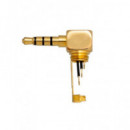 Clavija Jack 3.5MM 4 Pin Macho Dorada Azul Acodada para Soldar 4394  EUROCONNEX