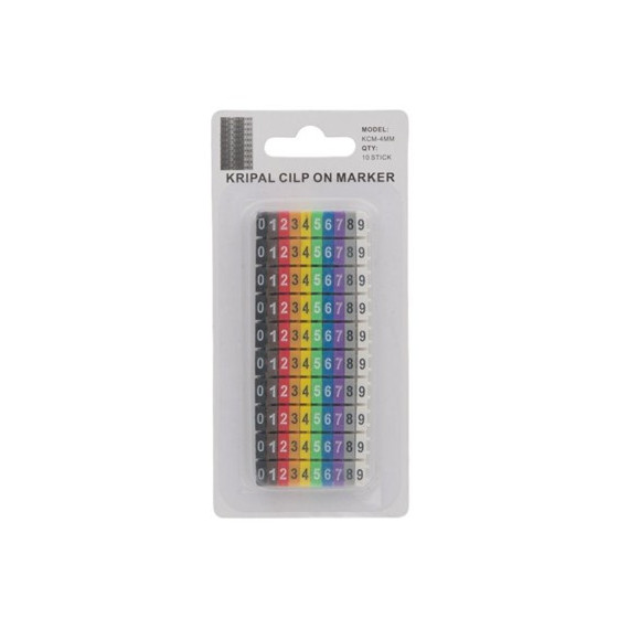 EUROCONNEX Pack 10 Marcadores para Cables con Numeros/colores KCM-4MM 2031100-4