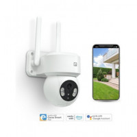 GARZA Smart Camara Ip Wifi 360º Exterior Nimbo 1296P Sfhd Sensor Movimiento,vision Nocturna,bluetoot