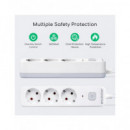 Aigostar Regleta 3 Enchufes Schuko con Interruptor 3680W  Cable 3MTRS Blanco GE0301  LALO