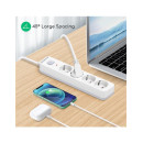 AIGOSTAR Regleta 4 Enchufes Schuko con Interruptor 3680W Cable 3MTRS Blanca GE0401