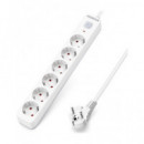 AIGOSTAR Regleta 6 Enchufes Schuko con Interruptor 3680W Cable 3MTRS Blanca GE0601