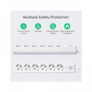 AIGOSTAR Regleta 6 Enchufes Schuko con Interruptor 3680W Cable 3MTRS Blanca GE0601