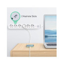 AIGOSTAR Regleta 6 Enchufes Schuko con Interruptor 3680W Cable 3MTRS Blanca GE0601