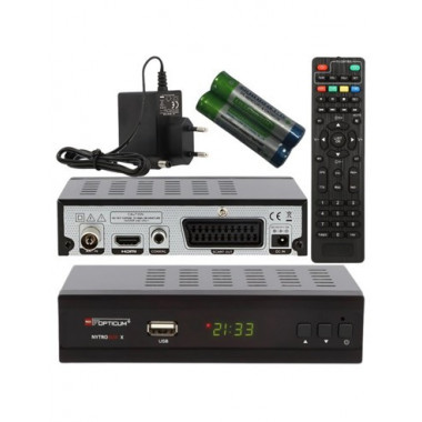 OPTICUM Receptor Hibrido Digital Tdt T2/C Nytrobox H.265 Hdmi,ful HD 1080,USB Grabador