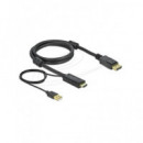 DELOCK Cable Hdmi/m a Displayport/m 4K 30 Hz con Alimentacion USB 1MTR 85963