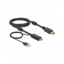 DELOCK Cable Hdmi/m a Displayport/m 4K 30 Hz con Alimentacion USB 2MTR 85964