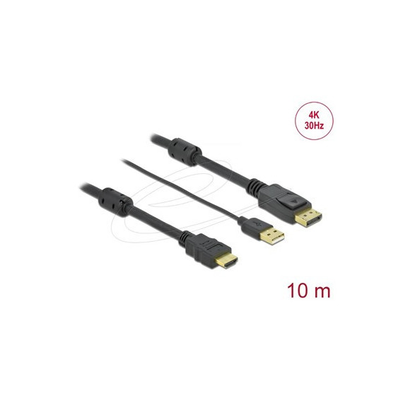 DELOCK Cable Hdmi/m a Displayport/m 4K 30 Hz con Alimentacion USB 10MTRS  85968