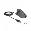 DELOCK Raton Optico Ergonomico Vertical con Cable USB 5 Botones 800DPI 12527