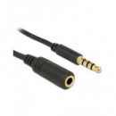 DELOCK Cable Extensor Jack 3.5MM 4 Puntos M/H 0.50Mtrs 84716