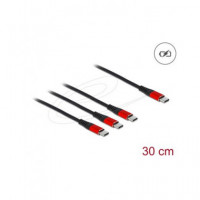 DELOCK Cable de Carga USB Tipo-c a 3X USB Tipo-c 30CM 86712