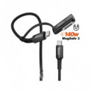 HOCO Cable Carga U142 USB Tipo-c a Magsafe 3 + Tipo-c 240W, 1.8 Mt, C To Mag 140W,CABLE Reforzado
