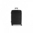 GABOL Maleta Viaje Grande con 4 Ruedas Polipropileno Kiba Negro 76X49X32 Cm