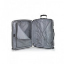 GABOL Maleta Viaje Grande con 4 Ruedas Aries Plata 76X49X32 Cm