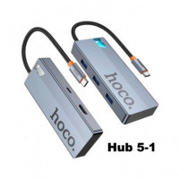 HOCO Adaptador 5 en 1 HB50 Tipo C/m a HDMI/3XUSB 3.0/PD