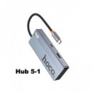 HOCO Adaptador 5 en 1 HB50 Tipo C/m a HDMI/3XUSB 3.0/PD