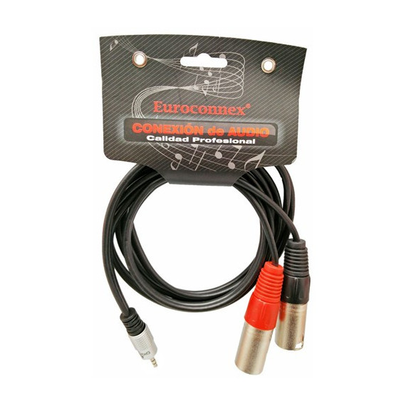 EUROCONNEX Cable Jack 3.5MM/M a 2X Xlr Canon/m 1.5MTRS Negro 4305
