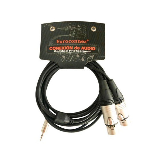 EUROCONNEX Cable Jack 3.5MM/M a 2X Xlr Canon/h 2MTRS Negro 4319-2