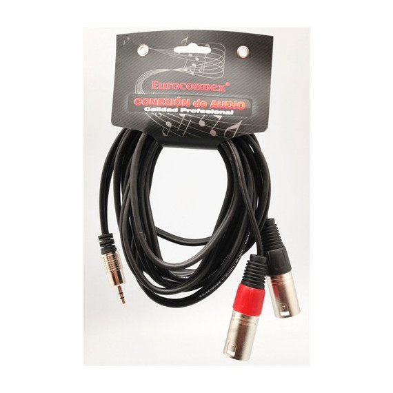 EUROCONNEX Cable Jack 3.5MM/M a 2X Xlr Canon/m 3MTRS Negro 4305-3