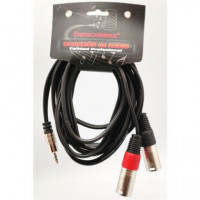 EUROCONNEX Cable Jack 3.5MM/M a 2X Xlr Canon/m 3MTRS Negro 4305-3