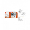 MTK Regleta de 2 Enchufes + 2 USB + USB C 2500W Blanca TA0500