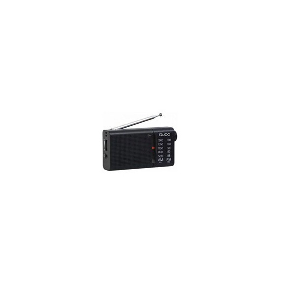 QUBO Radio Portatil Analogico RS2 Am/fm Negro