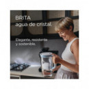 BRITA Jarra de Agua Filtrante de Cristal 2.5L Azul Incluye 1 Filtro Maxtra Pro