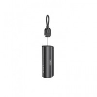 XO Bateria Externa Portatil 5000MAH Negra con Mini Linterna, Cable Tipo C XO-PR281