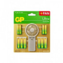 GP Ventilador de Mano+pack 12 Pilas Aa+pack 12 Pilas Aaa