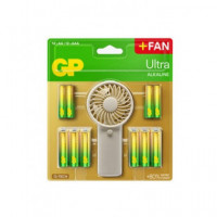 GP Ventilador de Mano+pack 12 Pilas Aa+pack 12 Pilas Aaa