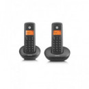 MOTOROLA Pack Duo Telefono Inalambrico E202 Negro