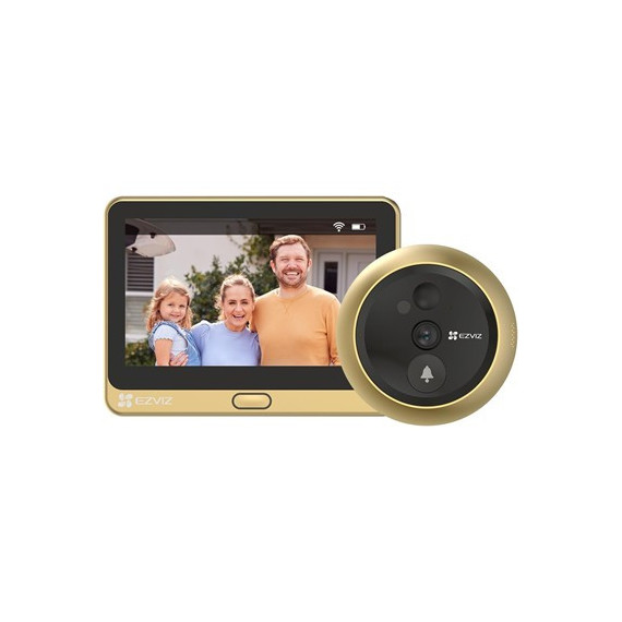EZVIZ Mirilla Inteligente Wifi Recargable con Timbre Full HD DP2C Dorado