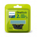PHILIPS Recambio 2 Hojillas One Blade QP225/50 Anti Friction blade