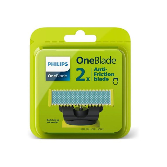 PHILIPS Recambio 2 Hojillas One Blade QP225/50 Anti Friction blade