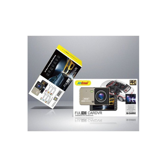 ANDOWL Camara Grabadora para Coche Q-CA992 Gran Angular 170º, Micro Sd Full HD 1080P Pan 4",G-SENSOR